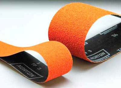 Ceramic abrasive belt, orange